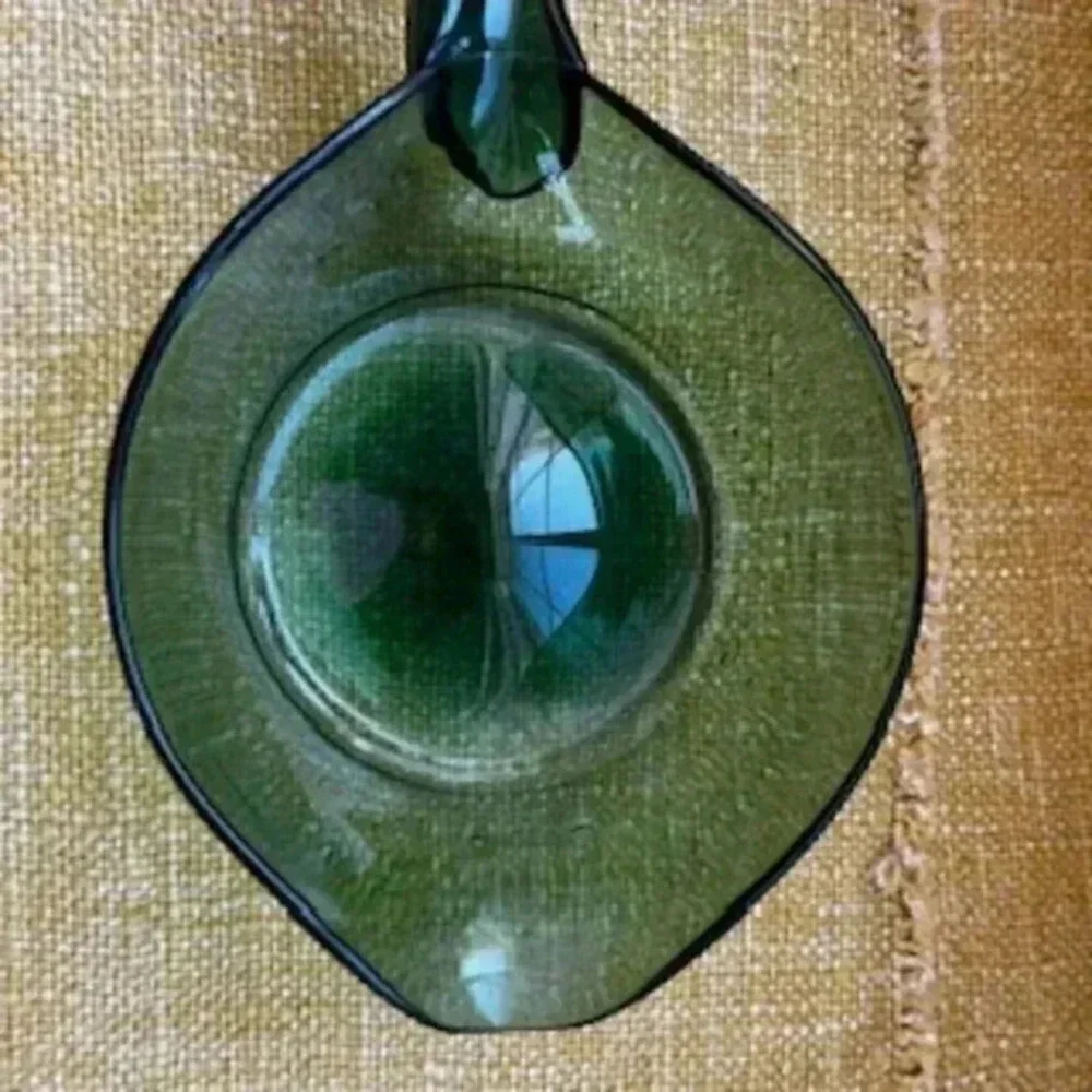 Hand Blown Green Glass Pouring‎ Pan Sauce Pan